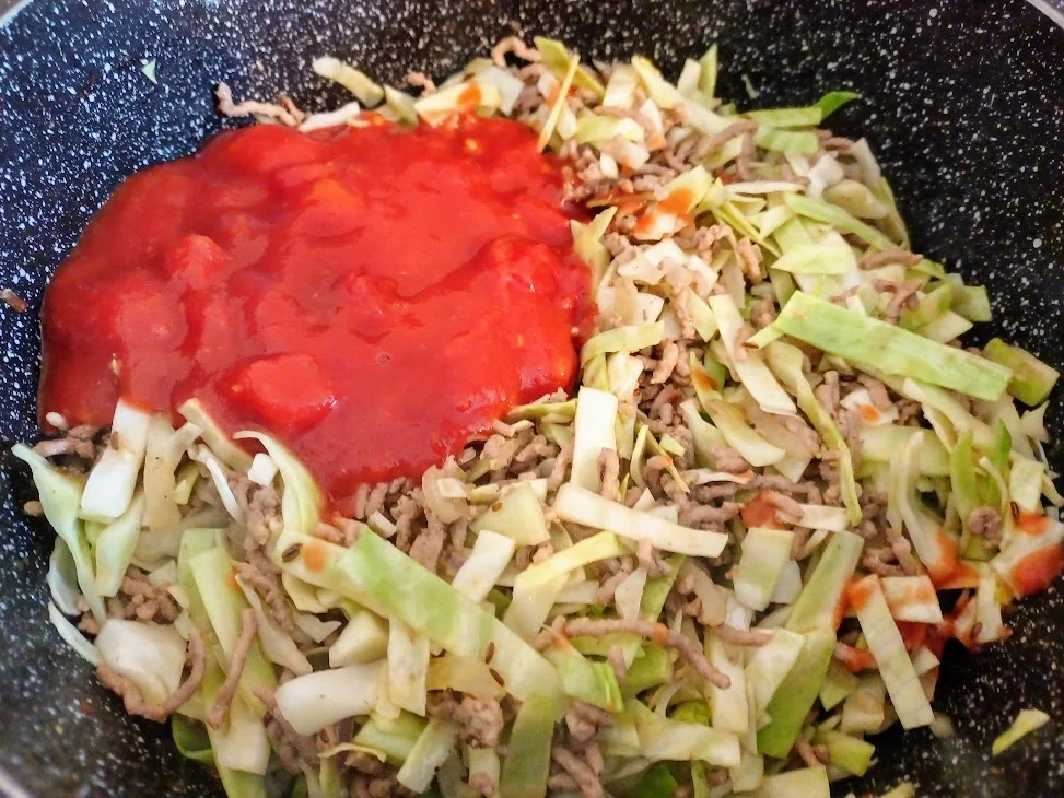 Rezept: Nudel - Hackfleischtopf mit Weißkohl Bild Nr. 14542 Nudel - Hackfleischtopf mit Weißkohl - Rezept - Bild Nr. 14542