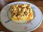 Krümelkuchen mit Pfirsichen und Aprikosen - Rezept - Bild Nr. 14534