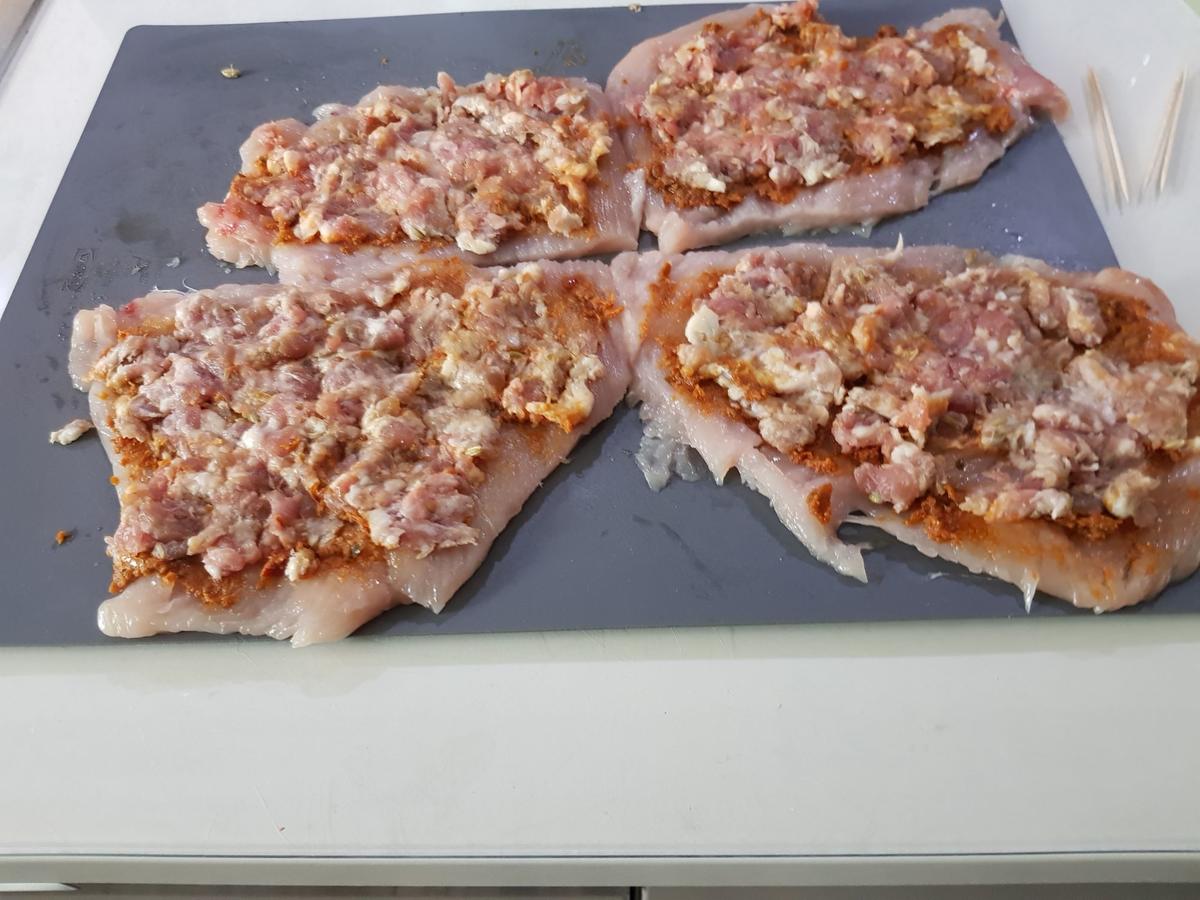Puten Rouladen auf Gemüse, mediterran, mit Spinat Spätzle - einfach ...