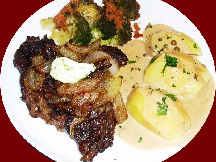 Entrecôte mit Pfeffer-Cognac-Soße- kulinarische Weltreise - Rezept - Bild Nr. 14549