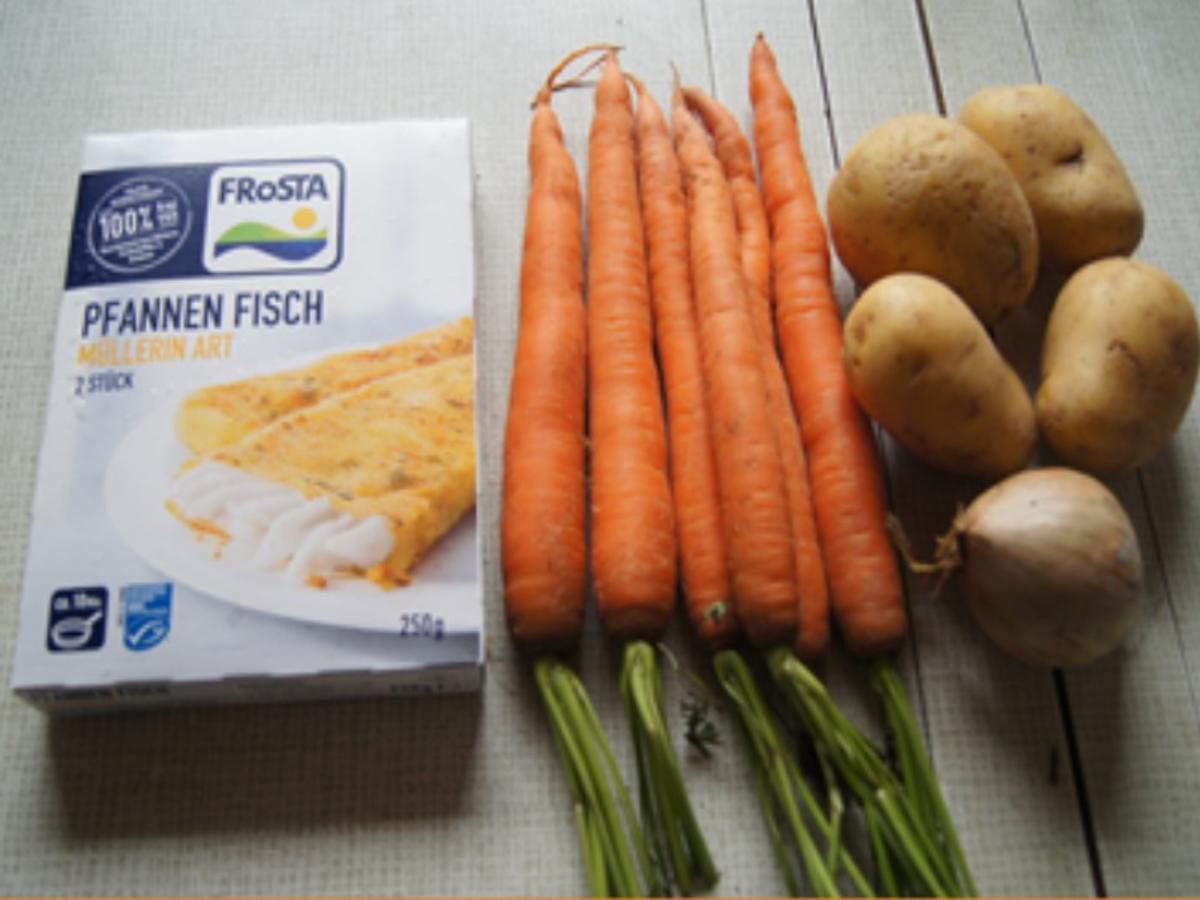 Pfannen Fisch mit Honigbundmöhren und Kartoffelstampf - Rezept - Bild Nr. 14553