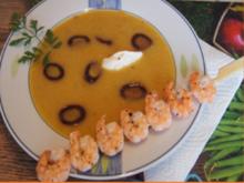 Möhren-Mango-Suppe mit Garnelenspieß - Rezept - Bild Nr. 2