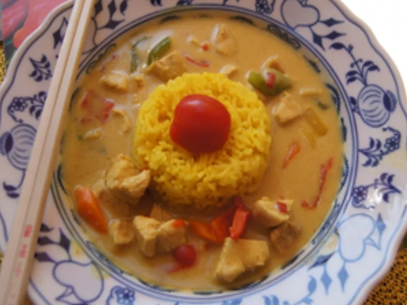 Hähnchenbrustfiletcurry mit Basmatireis - Rezept - Bild Nr. 14570
