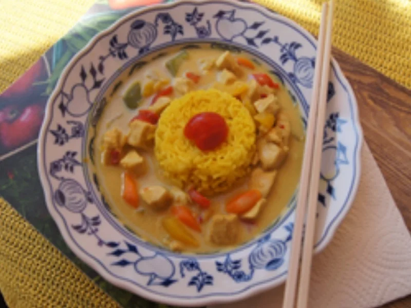 Hähnchenbrustfiletcurry mit Basmatireis - Rezept - Bild Nr. 14591