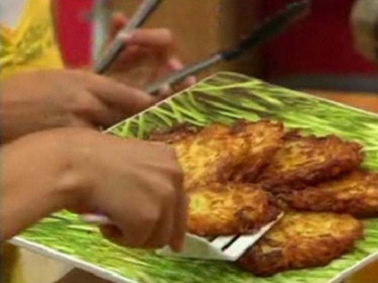 Kartoffelpuffer mit Birnenmus - einfach - 199 kcal/100g