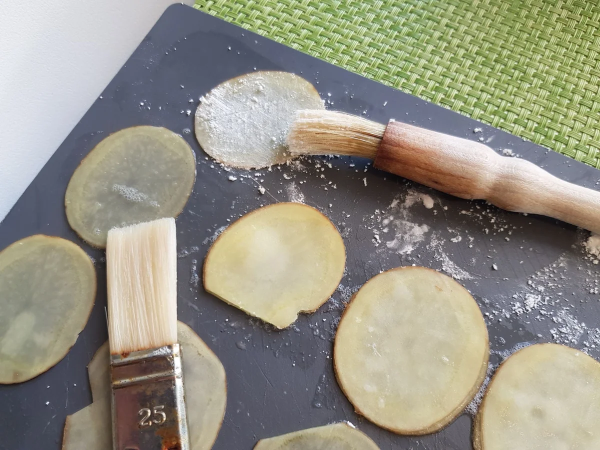 Rezept: Fischstäbchen mit "Ballon-Kartoffel-Chips Bild Nr. 14598 Fischstäbchen mit "Ballon-Kartoffel-Chips - Rezept - Bild Nr. 14598