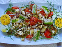 – kulinarische Weltreise – Griechischer Salat mit Mandeln und Ei - Rezept - Bild Nr. 2