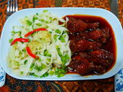 Hühnerunterschenkel mit Kailan-Nudeln - Rezept - Bild Nr. 14664