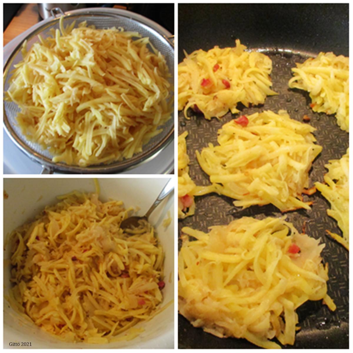 Kartoffel-Sauerkraut-Puffer mit Lachs und Joghurt-Dill-Dipp - Rezept - Bild Nr. 14686