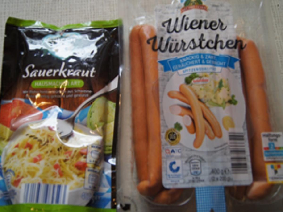 Würziges Sauerkraut mit Wiener Würstchen und Fitness-Butterbrot - Rezept - Bild Nr. 14685