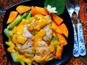 -kulinarische Weltreise- Doradenfilet auf grünem Spargel ala Dapoer Sriwidi - Rezept - Bild Nr. 14688