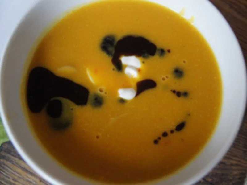 Pikant gewürzte Kürbissuppe mit Champignons - Rezept - Bild Nr. 2