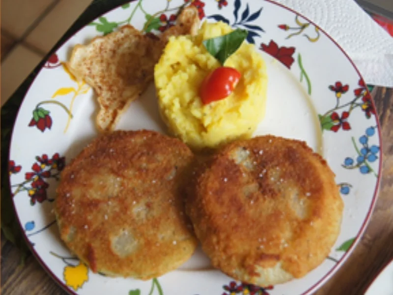 Kohlrabi-Schnitzel mit Sellerie-Kartoffel-Stampf - Rezept - Bild Nr. 14699
