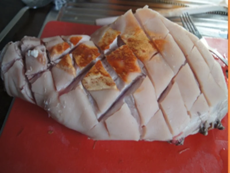 Spanferkel mit Sauce, Sauerkraut und Servietten Knödel - Rezept - Bild Nr. 6