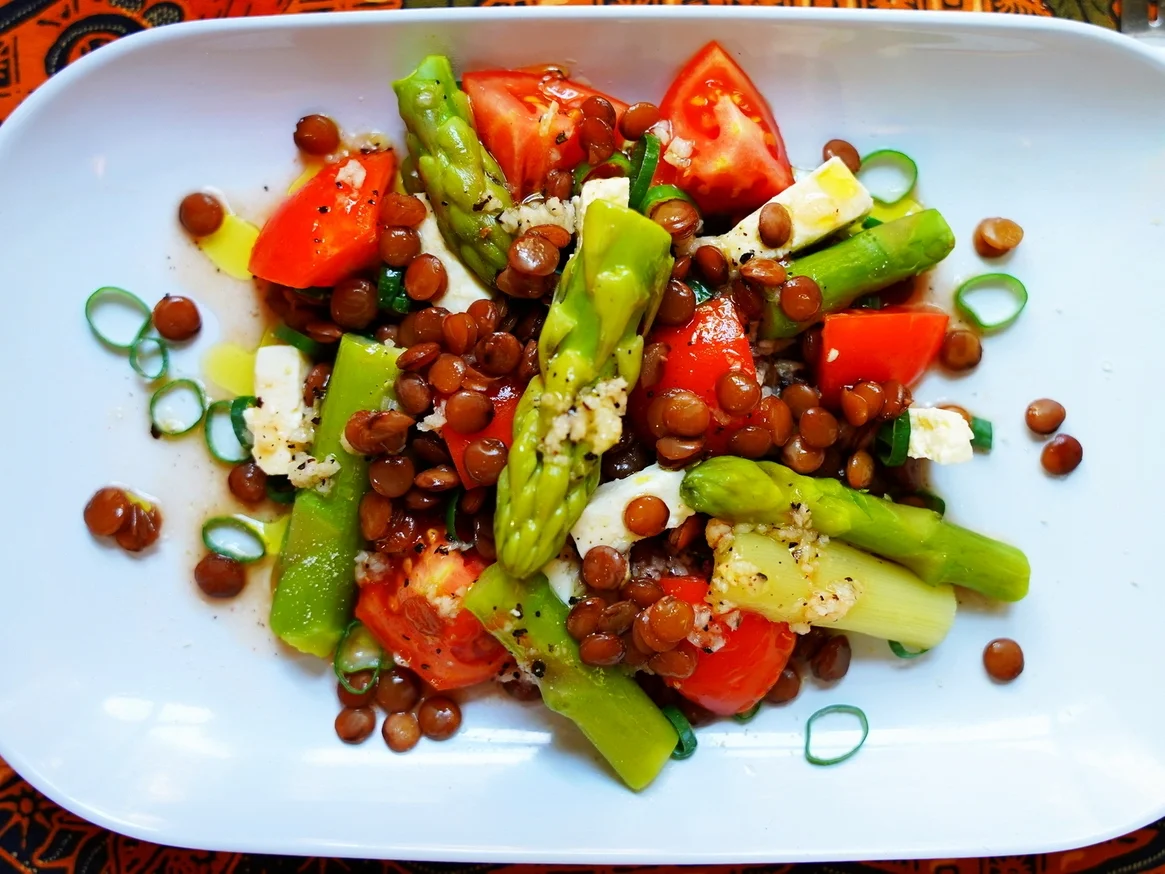 Linsensalat mit grünem Spargel und Feta - Rezept - Bild Nr. 14689