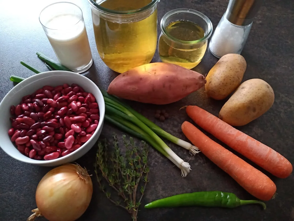 Jamaikanische Rote-Bohnen-Suppe mit gebratenen Dumplings - Rezept - Bild Nr. 14789