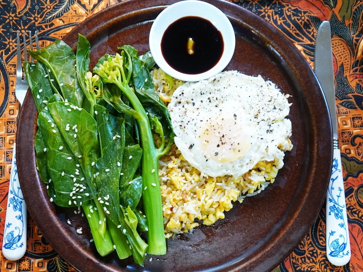 Rezept: Mandarin Blütenreis mit Kailan und Ei Bild Nr. 14689 Mandarin Blütenreis mit Kailan und Ei - Rezept - Bild Nr. 14689