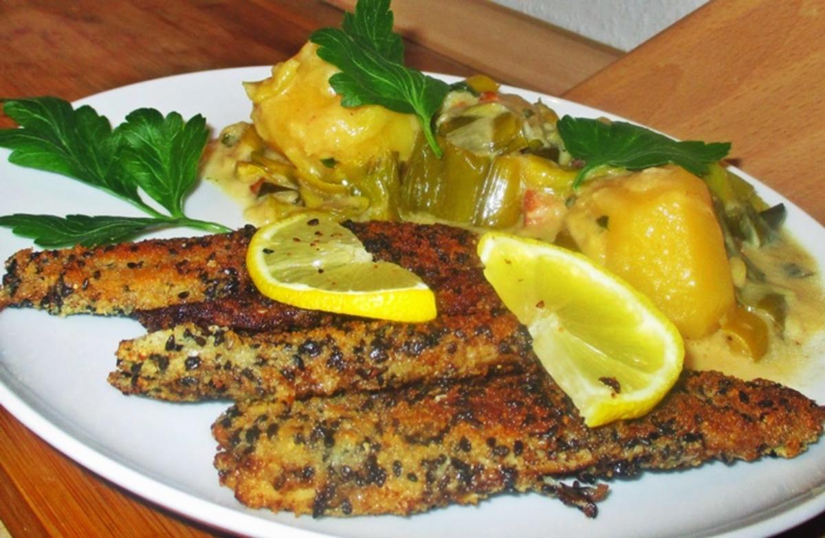 Knusper-Matjes mit sahnigen Porree-Kartoffeln - Rezept - Bild Nr. 14696