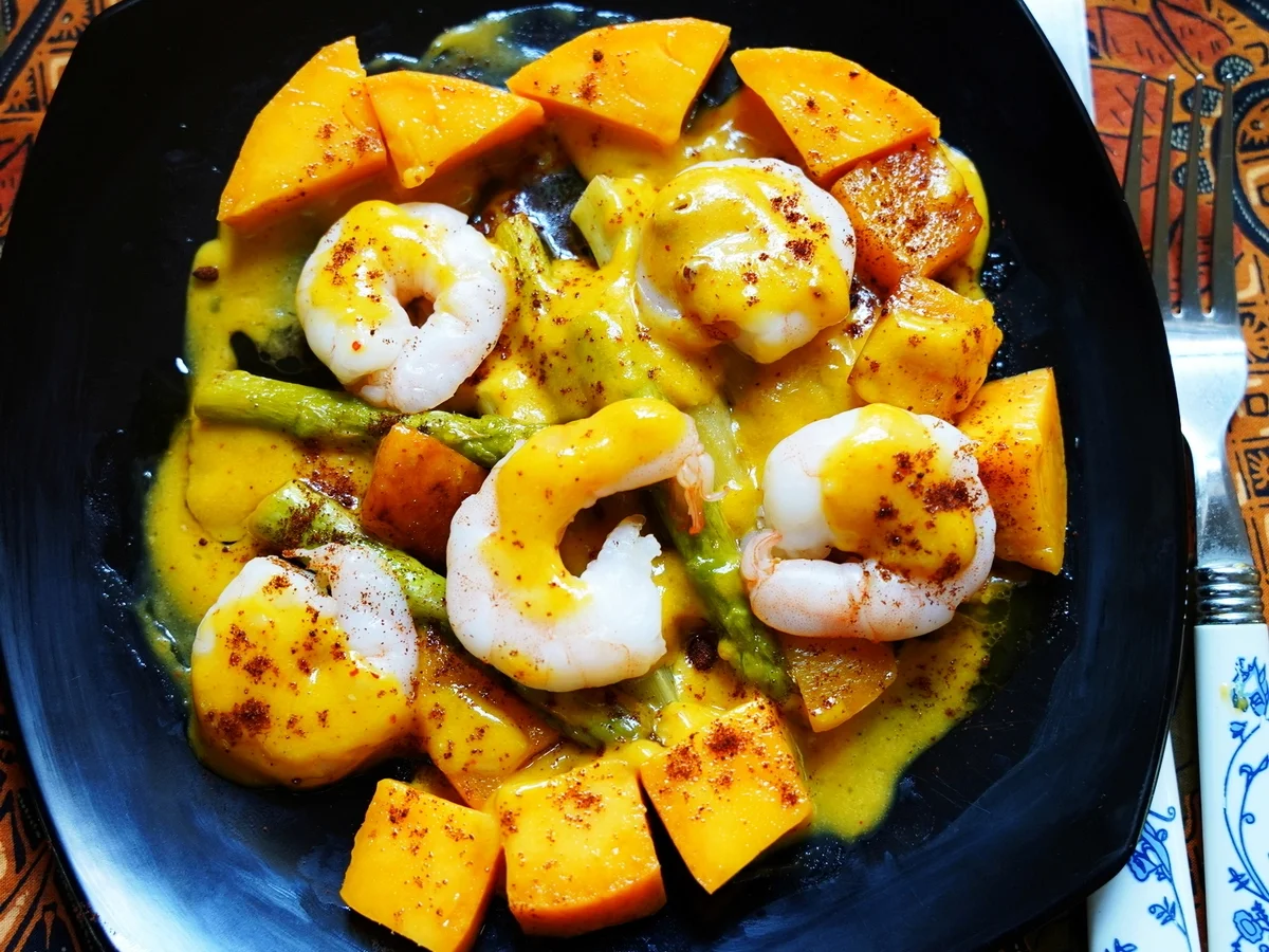 Rezept: Garnelen mit grünem Spargel und Mango Bild Nr. 2 Garnelen mit grünem Spargel und Mango - Rezept - Bild Nr. 2