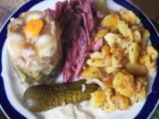 Bratkartoffeln mit Rote Bete Salat und Spanferkelsülze im Glas - Rezept - Bild Nr. 2