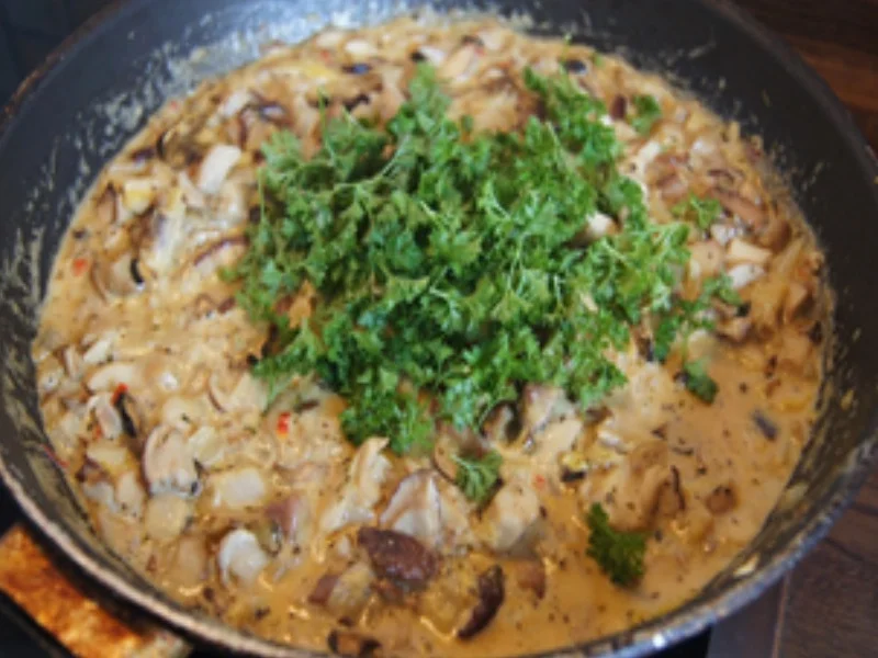 Herzhafte Steinpilzpfanne mit Servietten Knödeln - Rezept - Bild Nr. 14709