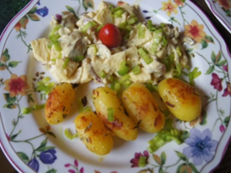 Matjesfilet in Apfel-Zwiebel-Curry-Sauce mit gebratenen Rosmarin-Pellkartoffel-Drillingen - Rezept - Bild Nr. 15