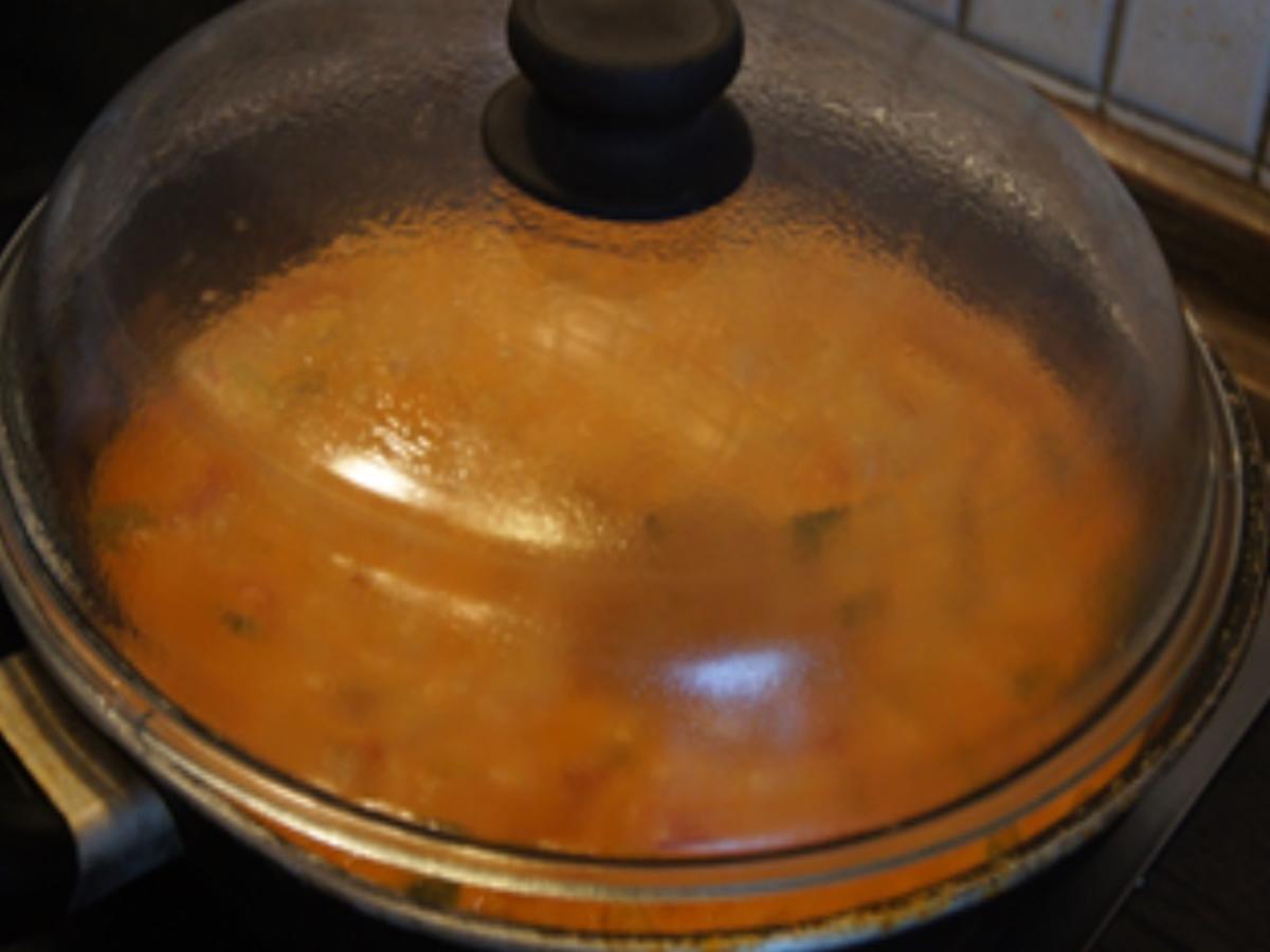 Riesen-Garnelen auf roten Curry-Paprika-Pfannengemüse - Rezept - Bild Nr. 11