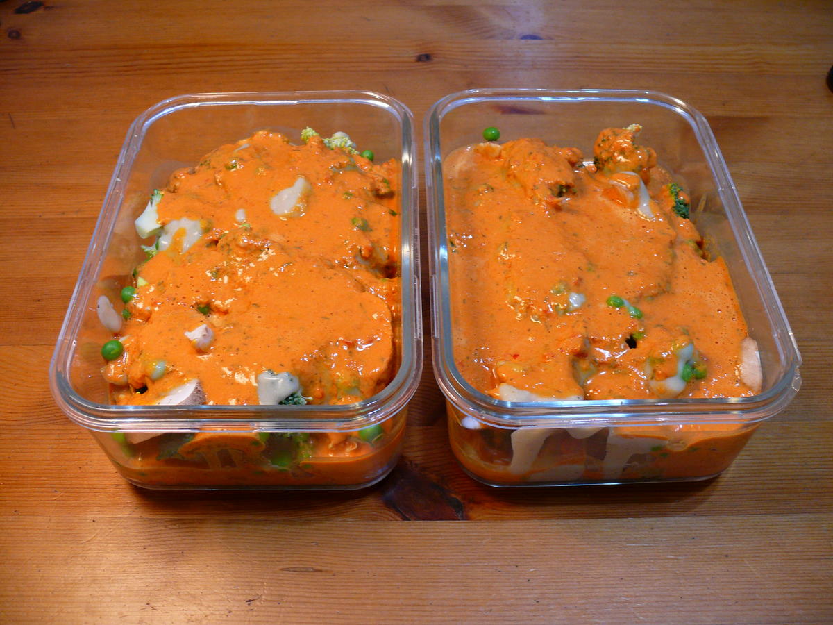 Buntes Gemüse Gratin mit zweierlei Saucen - einfach - von Rouven Buntes Gemüse Gratin mit zweierlei Saucen - einfach - von Rouven