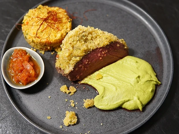 Rezept: Rind mit Kuskus und Erbsenpüree Bild Nr. 2 Rind mit Kuskus und Erbsenpüree - Rezept - Bild Nr. 2