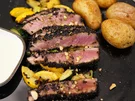 Thunfisch in Sesam und Teriyakisoße mit Zucchini und Kartoffeln - Rezept - Bild Nr. 2