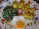 Würziger Rahm-Blattspinat mit Spiegelei und Salbei-Drillingen - Rezept - Bild Nr. 3