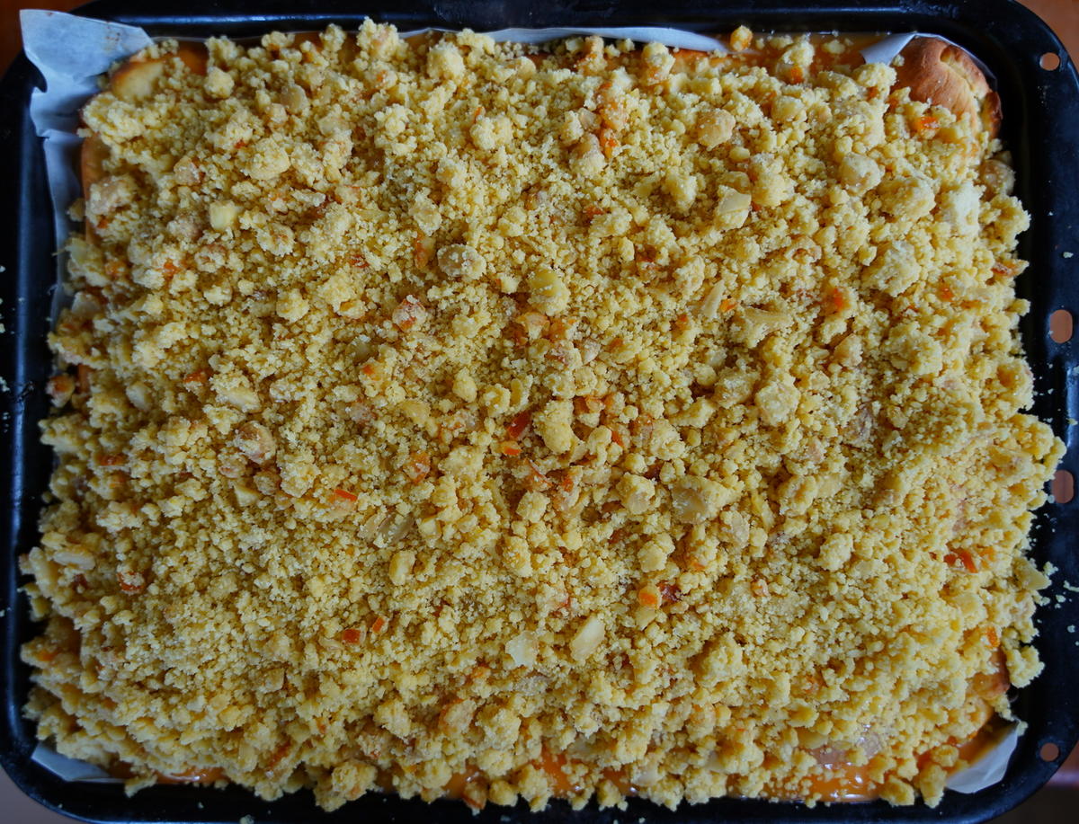 Saftiger Streuselkuchen mit Birnen und Mangopudding - Rezept - Bild Nr. 14780