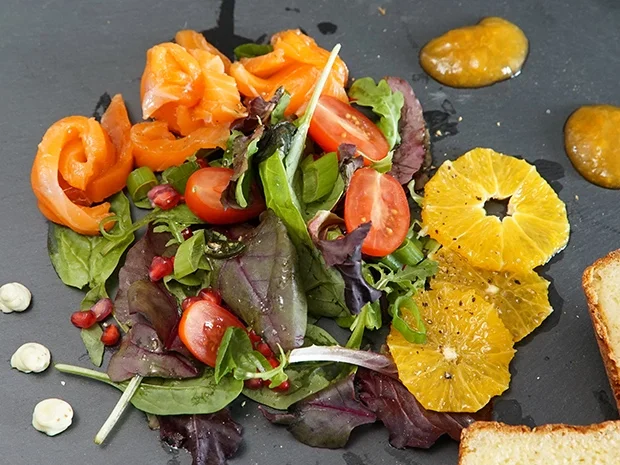 Lachs | Gin| Wildkräuter | Orange | Wasabi - Rezept - Bild Nr. 2