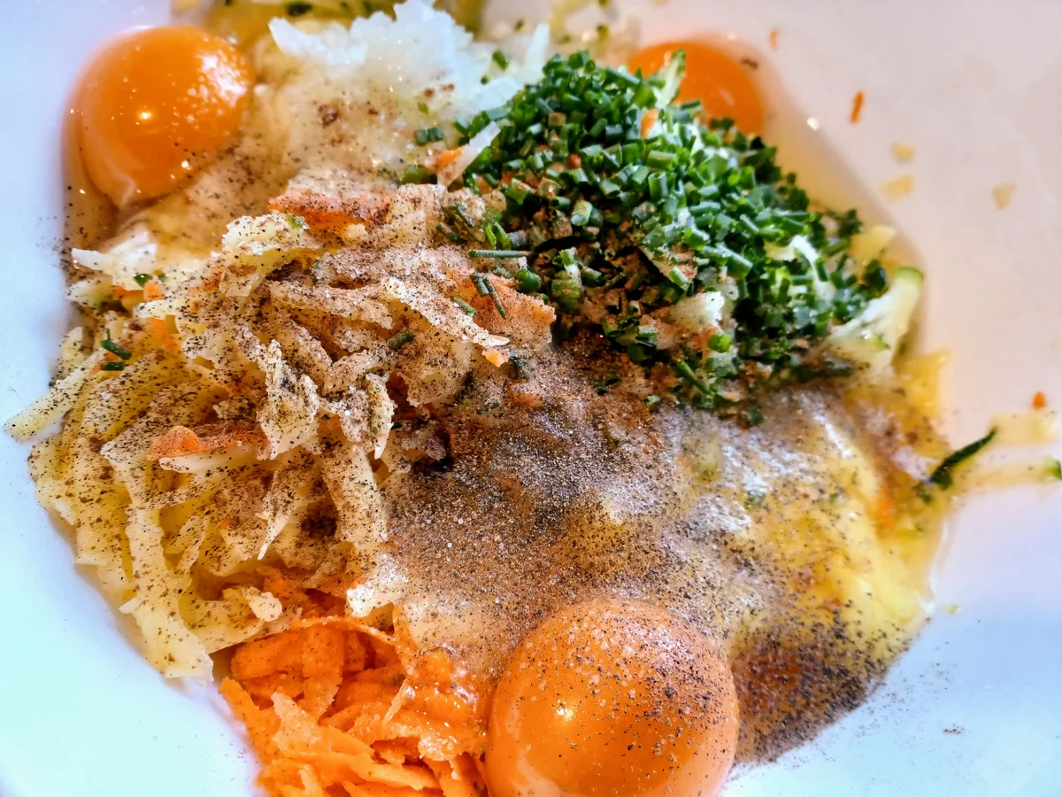 Gemüsepuffer mit Dip - Rezept - Bild Nr. 14822