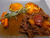 Lammragout mit Kartoffel-Kürbistalern - Rezept - Bild Nr. 2