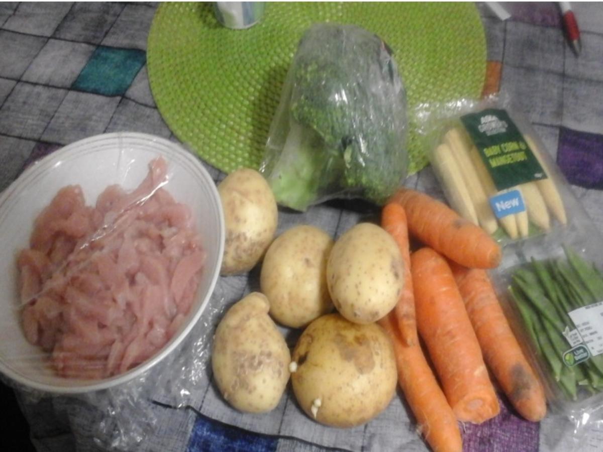 Putencurry mit Gemüse, Brokkoli und Kartoffelstampf - Rezept - Bild Nr. 5