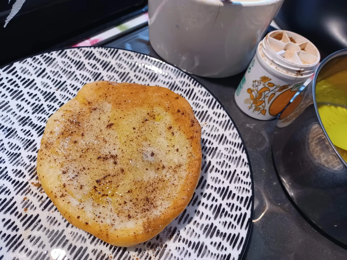 Champignonpfanne und Langos zur kochbar Challenge November 2021 - Rezept - Bild Nr. 14954