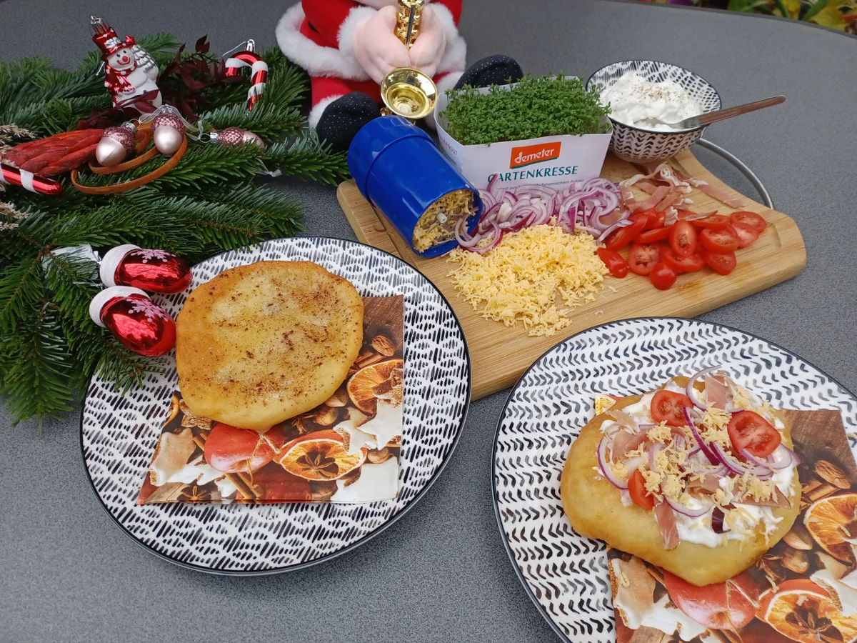 Champignonpfanne und Langos zur kochbar Challenge November 2021 - Rezept - Bild Nr. 14956