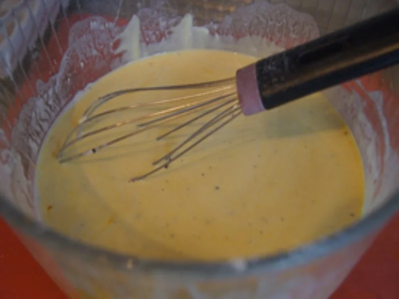 Knusper-Seelachsfilet mit Paprikagemüse und Sellerie-Kartoffel-Stampf - Rezept - Bild Nr. 14941