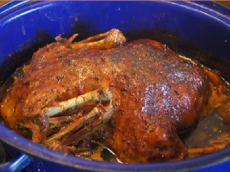 Rezept: 5,5-Stunden Ente mit Sauce, Blaukraut und tschechischen Kartoffelknödeln Bild Nr. 14965 5,5-Stunden Ente mit Sauce, Blaukraut und tschechischen Kartoffelknödeln - Rezept - Bild Nr. 14965