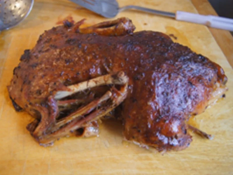 Rezept: 5,5-Stunden Ente mit Sauce, Blaukraut und tschechischen Kartoffelknödeln Bild Nr. 14966 5,5-Stunden Ente mit Sauce, Blaukraut und tschechischen Kartoffelknödeln - Rezept - Bild Nr. 14966