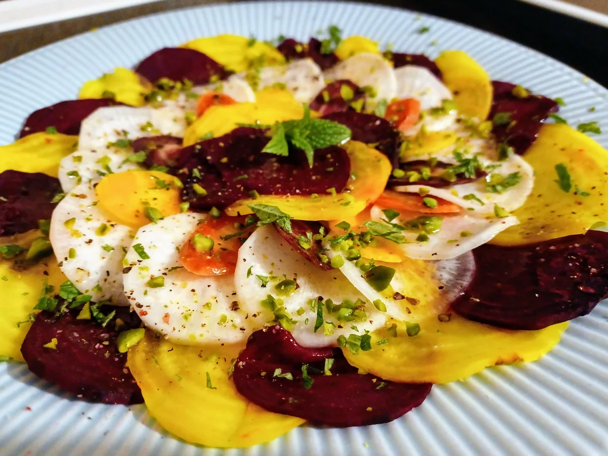 Rezept: Carpaccio vom Wurzelgemüse Bild Nr. 14961 Carpaccio vom Wurzelgemüse - Rezept - Bild Nr. 14961