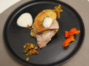 Thunfisch mit Ratatouille, Kartoffelpüree & Rosmarinschaum - Rezept - Bild Nr. 3