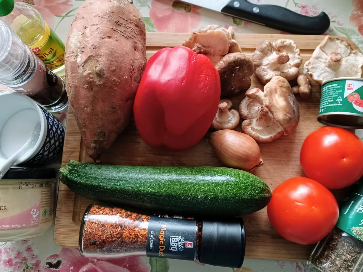 Gemüsepfanne mit Süßkartoffel - Rezept - Bild Nr. 14969