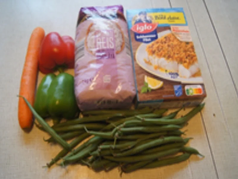 Rezept: Schlemmerfilet mit Bobby Bohnen und Gemüsebratreis Bild Nr. 14988 Schlemmerfilet mit Bobby Bohnen und Gemüsebratreis - Rezept - Bild Nr. 14988