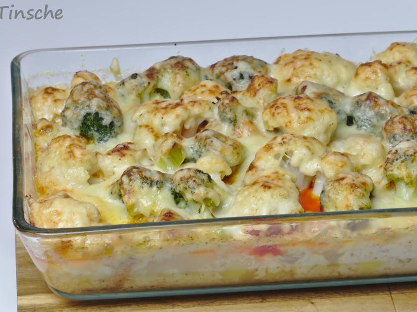 BlumenkohlBrokkoliAuflauf mit Hähnchen & Kartoffeln Rezept kochbar.de