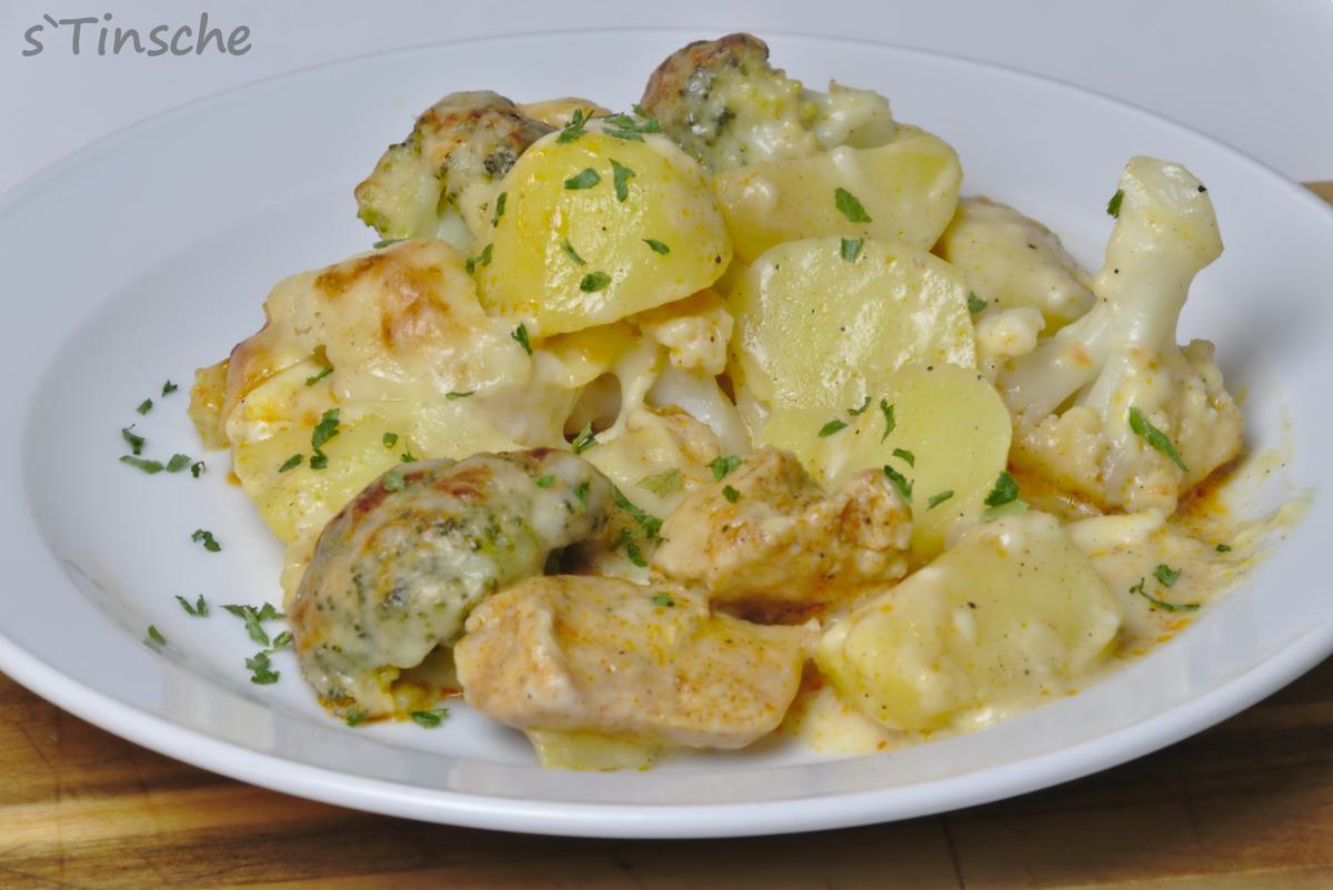 Blumenkohl-Brokkoli-Auflauf mit Hähnchen & Kartoffeln - Rezept - Bild Nr. 15059