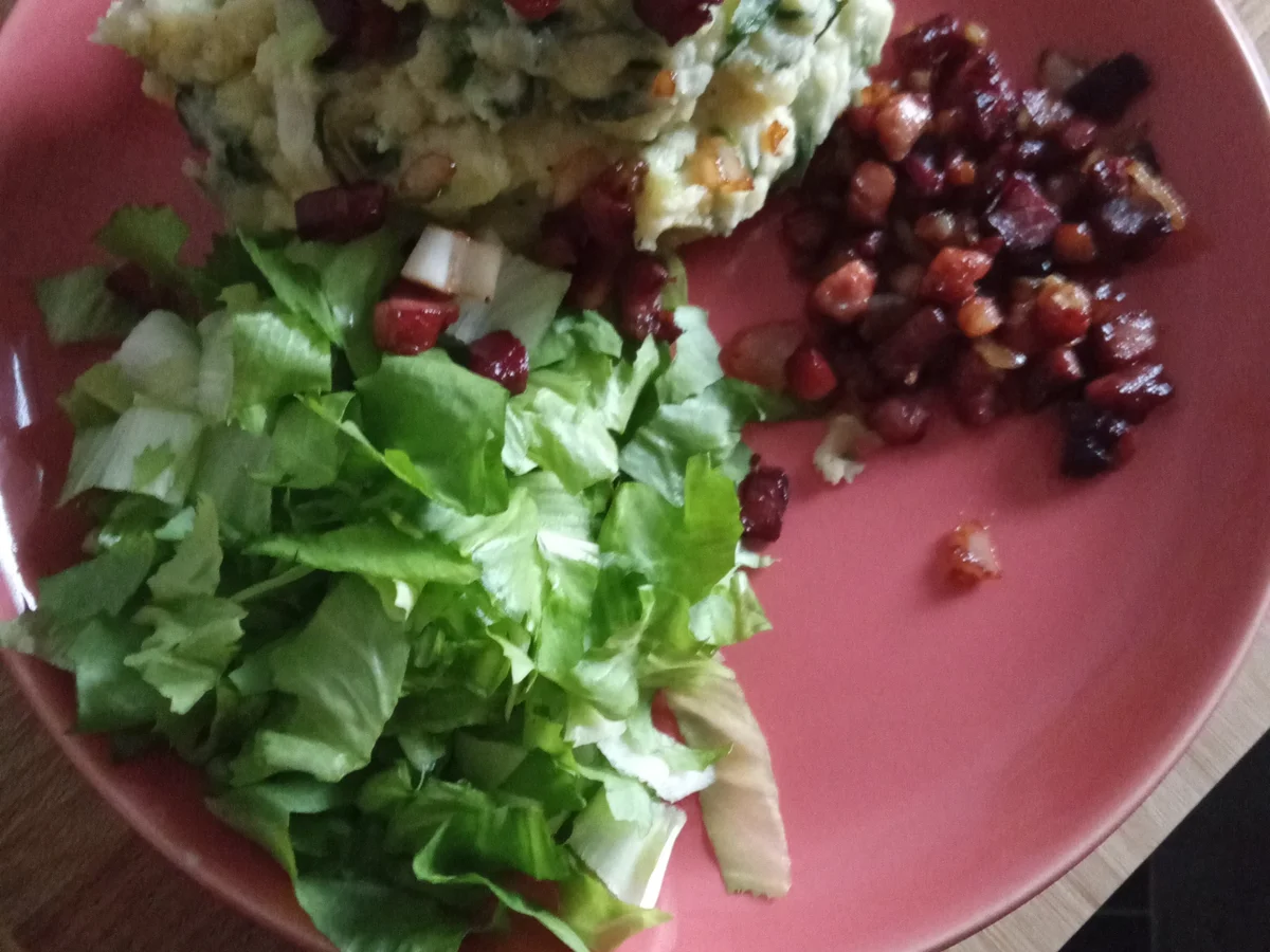 Rezept: Endivien mit Kartoffelpüree und Speck Bild Nr. 15097 Endivien mit Kartoffelpüree und Speck - Rezept - Bild Nr. 15097