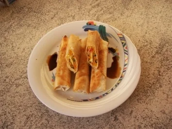 Rezept: Frühlingsrollen mit Soja Soße Frühlingsrollen mit Soja Soße - Rezept