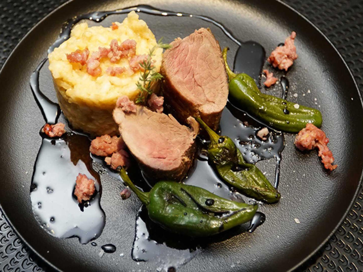 Iberico Filet mit Risotto und Feigenjus - Rezept - kochbar.de
